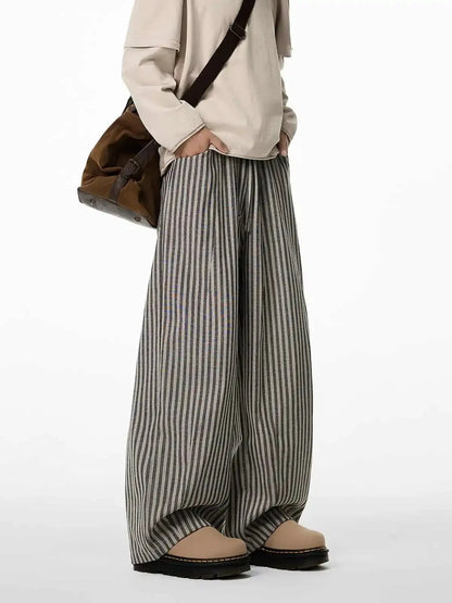 Women's Pinstripe Balloon Trousers with Drawstring Waist in available colours – product view 5 | Hensley London