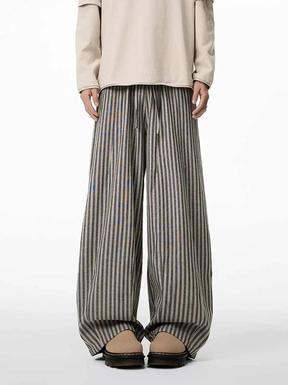 Women's Pinstripe Balloon Trousers with Drawstring Waist in available colours – product view 6 | Hensley London