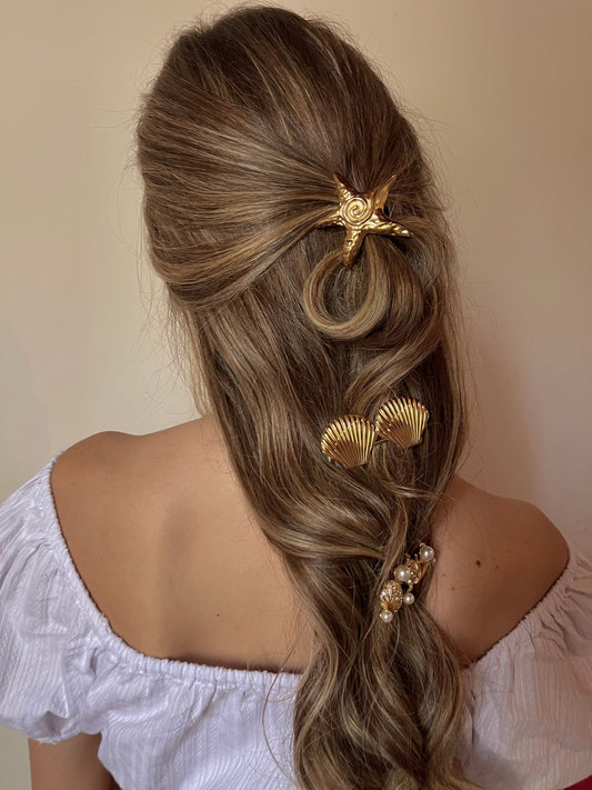 Laguna Gold Seashell Hair Clip – Waterproof, Hypoallergenic Hair Accessory 2