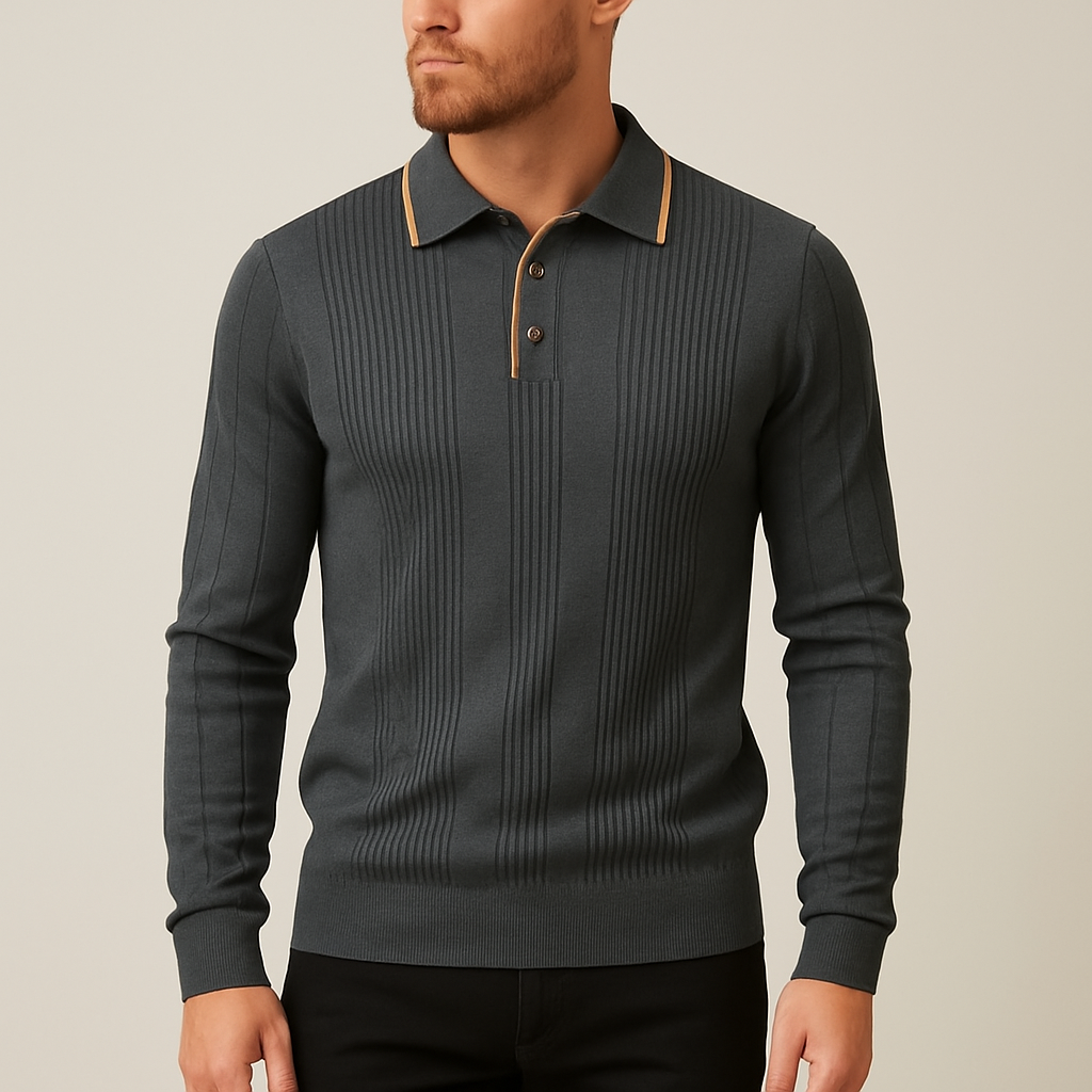 Men's Soft Knit Polo Shirt – fabric detail | Hensley London
