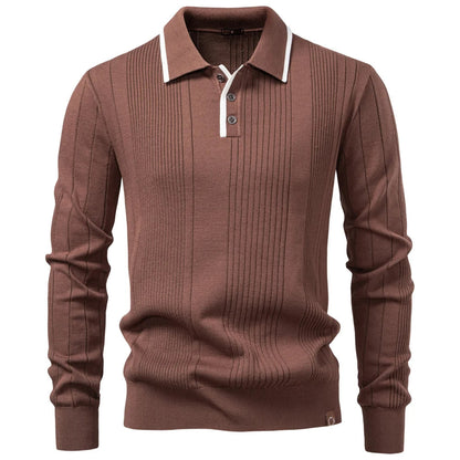 Men's Soft Knit Polo Shirt – close-up view | Hensley London