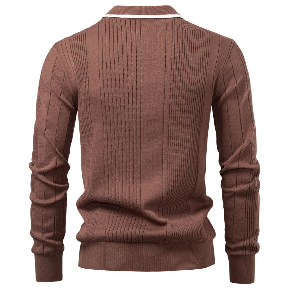Men's Soft Knit Polo Shirt – sleeve detail | Hensley London