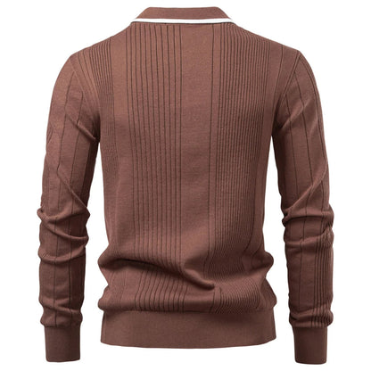 Men's Soft Knit Polo Shirt – sleeve detail | Hensley London