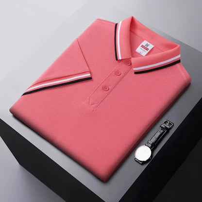 Men's Tipped Collar Polo Shirt – detail view | Hensley London