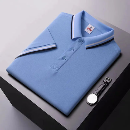 Men's Tipped Collar Polo Shirt – product view | Hensley London