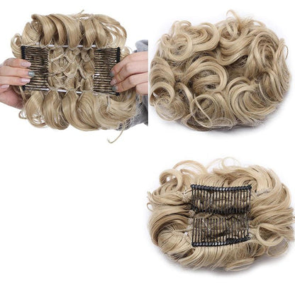Large Clip-In Curly Hair Bun Extensions – Elegant Messy Bun for Special Occasions 0