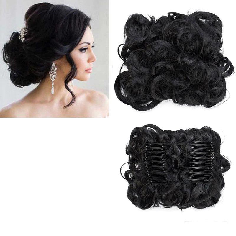 Large Clip-In Curly Hair Bun Extensions – Elegant Messy Bun for Special Occasions 8