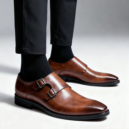 Men's Faux Leather Monk Strap Loafers