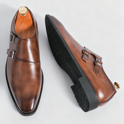 Men's Faux Leather Monk Strap Loafers