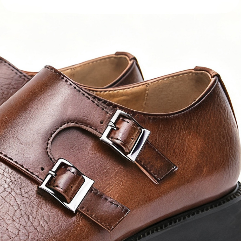 Men's Faux Leather Monk Strap Loafers