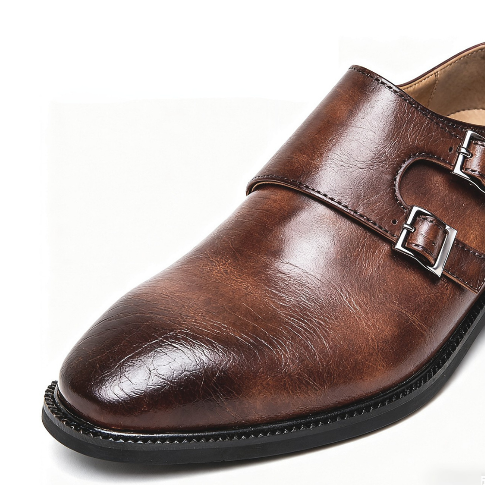 Men's Faux Leather Monk Strap Loafers