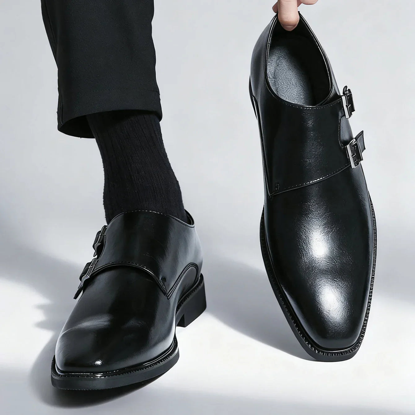 Men's Faux Leather Monk Strap Loafers