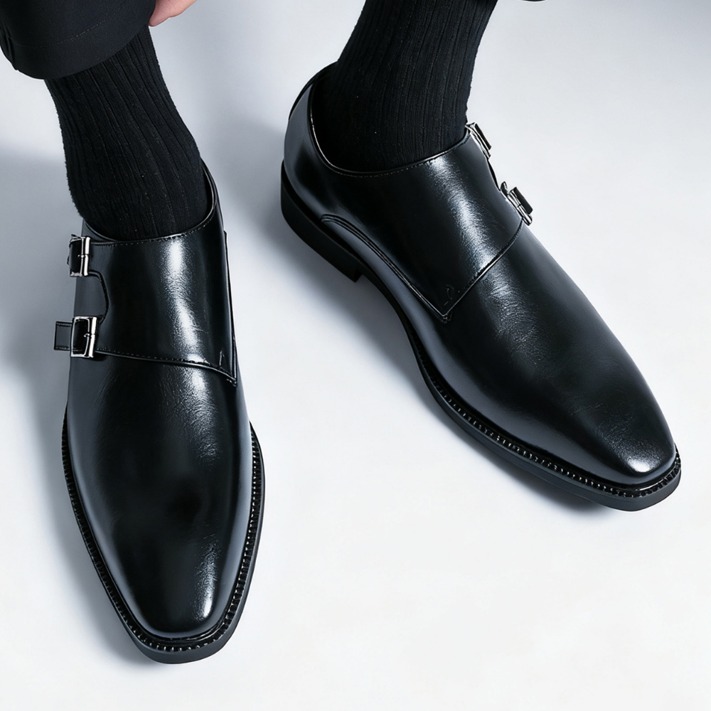 Men's Faux Leather Monk Strap Loafers