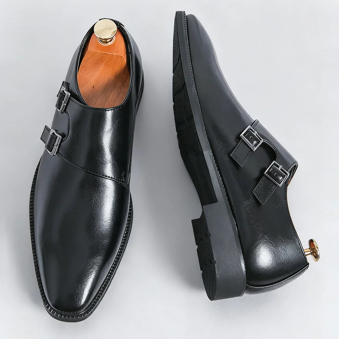 Men's Faux Leather Monk Strap Loafers