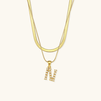Layered Gold Initial Necklace with Freshwater Pearls – Waterproof and Hypoallergenic Gold Chain Jewelry for Women 12