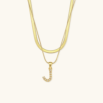 Layered Gold Initial Necklace with Freshwater Pearls – Waterproof and Hypoallergenic Gold Chain Jewelry for Women 18