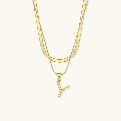Layered Gold Initial Necklace with Freshwater Pearls – Waterproof and Hypoallergenic Gold Chain Jewelry for Women 24