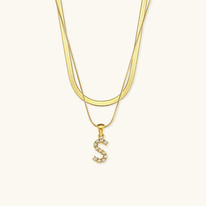 Layered Gold Initial Necklace with Freshwater Pearls – Waterproof and Hypoallergenic Gold Chain Jewelry for Women 25