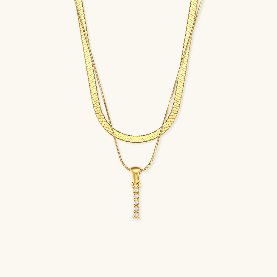 Layered Gold Initial Necklace with Freshwater Pearls – Waterproof and Hypoallergenic Gold Chain Jewelry for Women 27