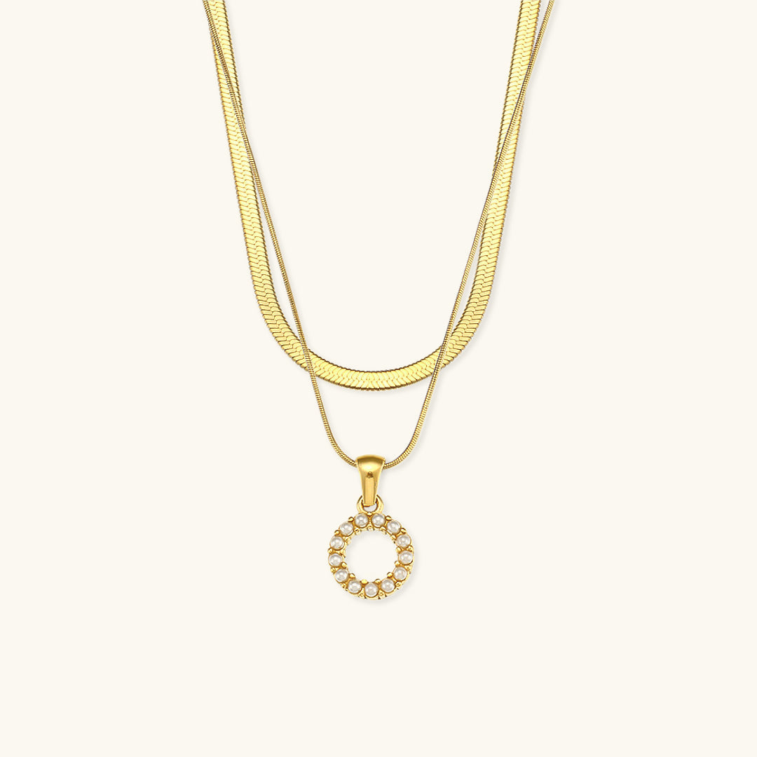 Layered Gold Initial Necklace with Freshwater Pearls – Waterproof and Hypoallergenic Gold Chain Jewelry for Women 28