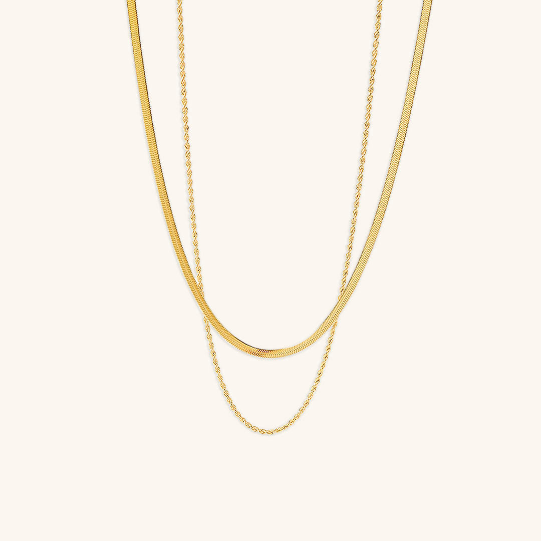 Layered Gold Necklace for Women – Hypoallergenic Gold Chain with Two Strands, Trendy and Stylish Accessory 0
