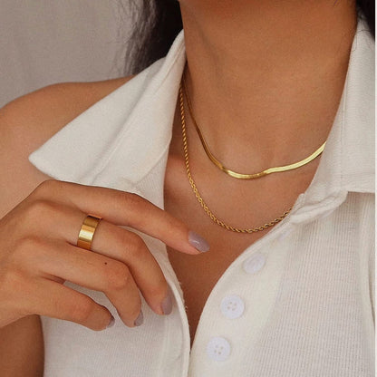 Layered Gold Necklace for Women – Hypoallergenic Gold Chain with Two Strands, Trendy and Stylish Accessory 2
