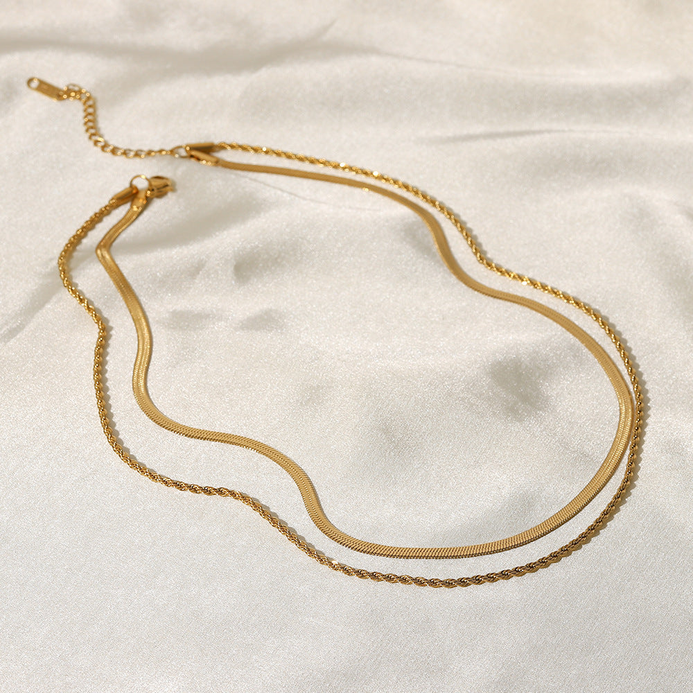 Layered Gold Necklace for Women – Hypoallergenic Gold Chain with Two Strands, Trendy and Stylish Accessory 5