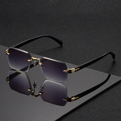 Women's Rimless Gradient Sunglasses in Pink – front view | Hensley London