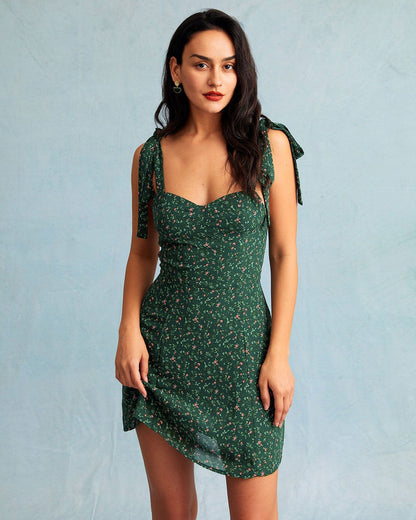Women's Mini Dress Floral Polyester Sweetheart Summer - 1