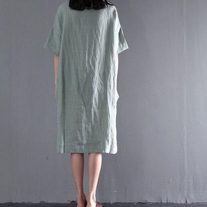 Lina Maxi Dress | Light Green Linen, Plus Size Maxi Dresses for Women - Image 4