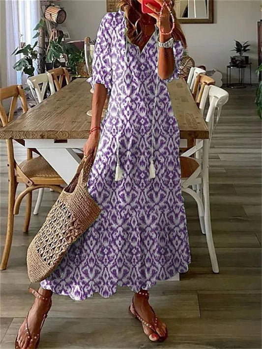 Women's Floral Maxi Dress Sleeveless Lightweight Polyester-2