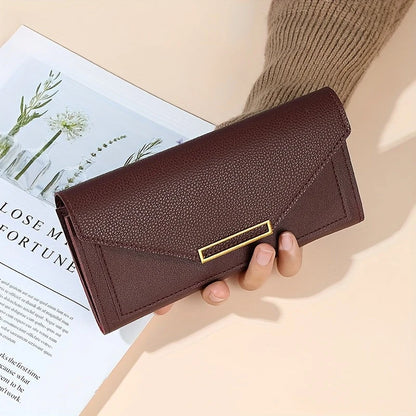 Women's Pebbled Envelope Clutch Wallet in Burgundy – Product view | Hensley London