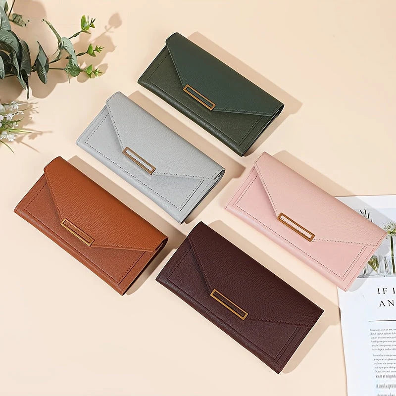 Women's Pebbled Envelope Clutch Wallet – Product view | Hensley London