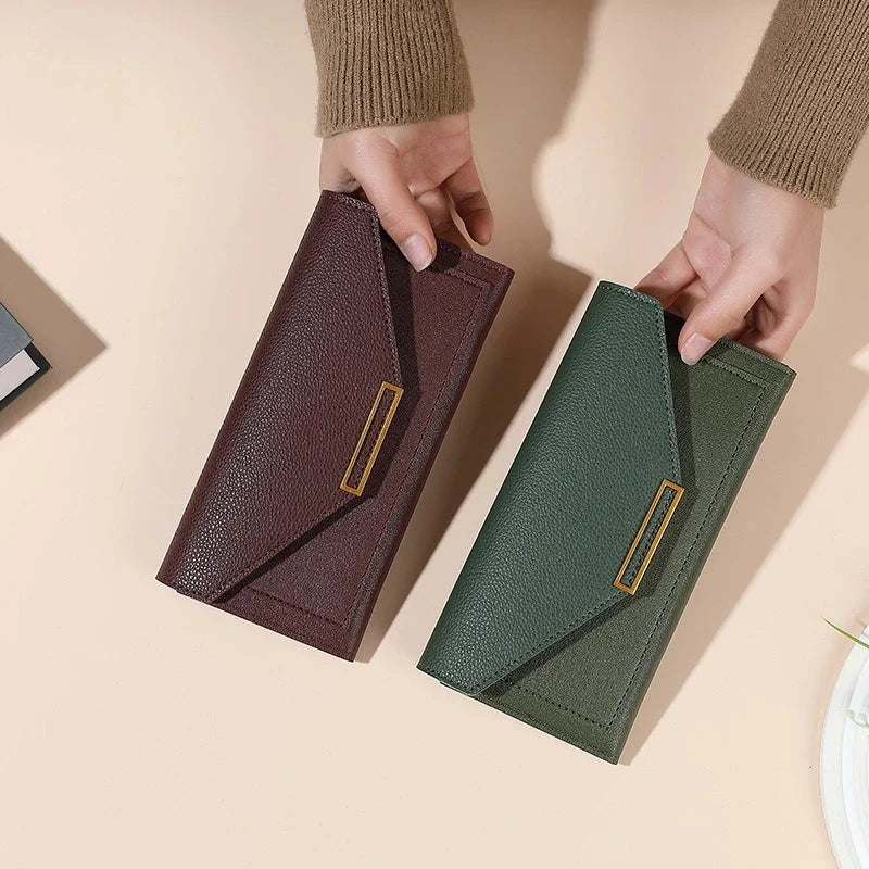 Women's Pebbled Envelope Clutch Wallet – Product view | Hensley London