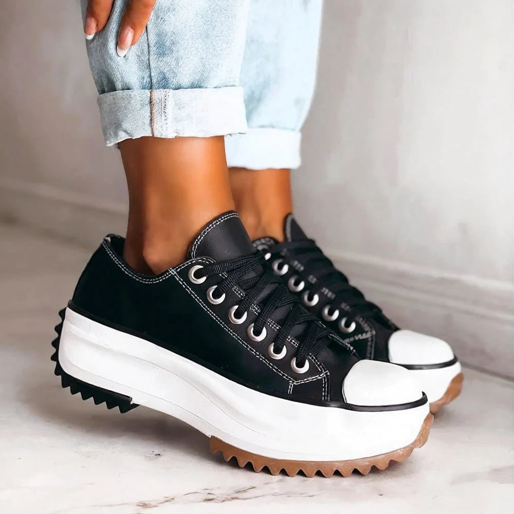 Women's Orthopedic Shoes Black Breathable Fabric Comfortable Supportive Design - 4