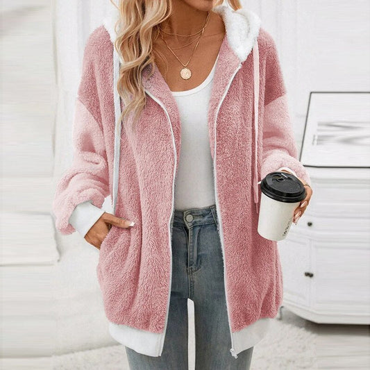 Women's Hooded Pullover Grey Water-Repellent Fabric - 1