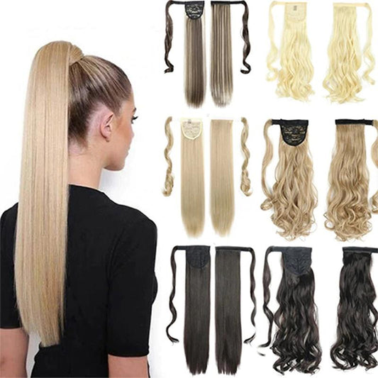 Long Straight Clip-In Ponytail Extension – 22 Inch High-Temperature Fiber for Volume and Length 1