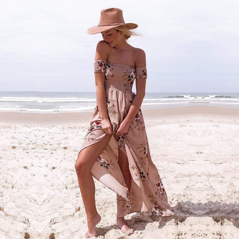 Luna Summer Dress | Boho Floral Maxi, Off the Shoulder, Loose Fit - Image 2