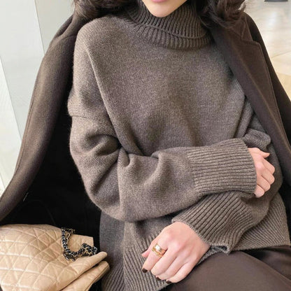 Loose-Fitting Knitted Turtleneck Long Sleeve Pullover Winter Sweaters 8