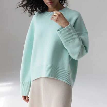 Loose-Fitting O-Neck Oversized Pullover Sweaters 10