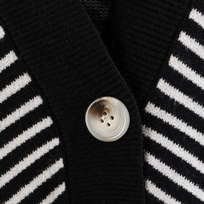 Loose Fit Striped Long Sleeve Knitted Winter Cardigan Sweaters 5