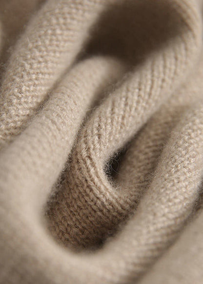 Women's Sweater Light Camel Turtleneck Knit Long Sleeve - 5