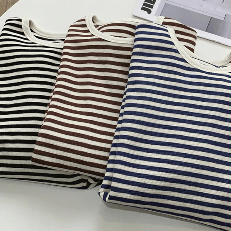 Loose Striped Pattern Knitted Long Sleeve Winter Pullover Sweaters 5