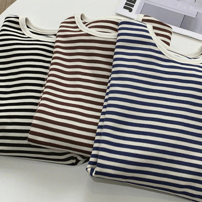 Loose Striped Pattern Knitted Long Sleeve Winter Pullover Sweaters 5