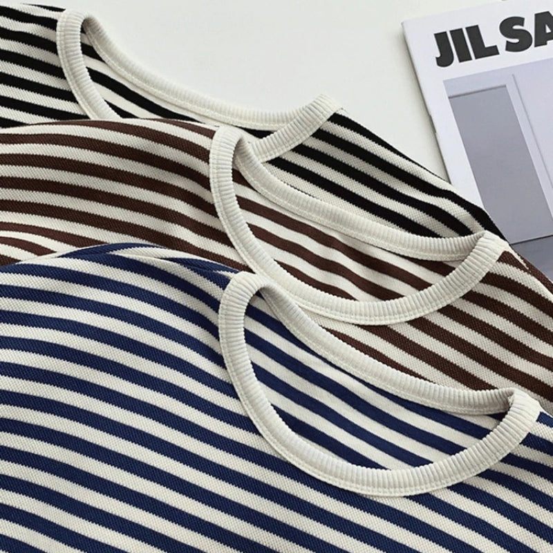 Loose Striped Pattern Knitted Long Sleeve Winter Pullover Sweaters 7