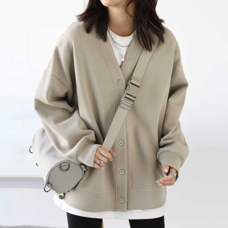 Loose V-Neck Buttoned Cardigan 0
