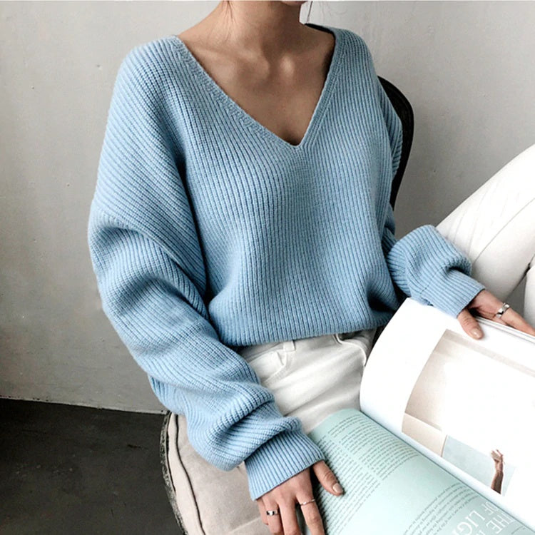 Loose and Over-sized Winter Knitted Sweater 1
