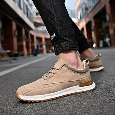 Men's Suede Slip-On Sneakers in Brown - main view | Hensley London