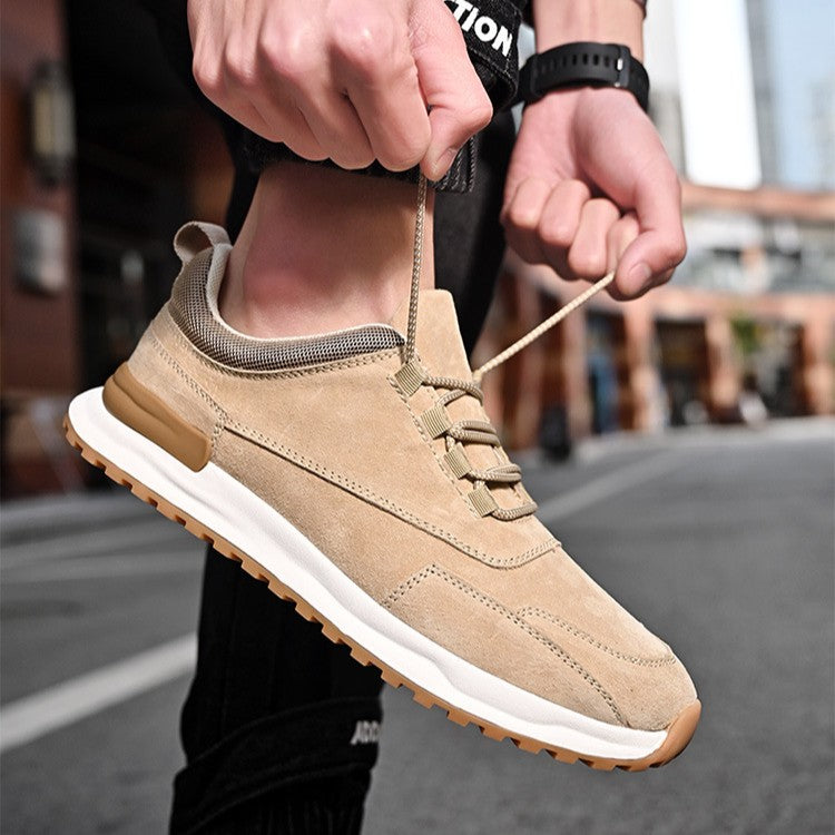 Men's Suede Slip-On Sneakers - sole view | Hensley London