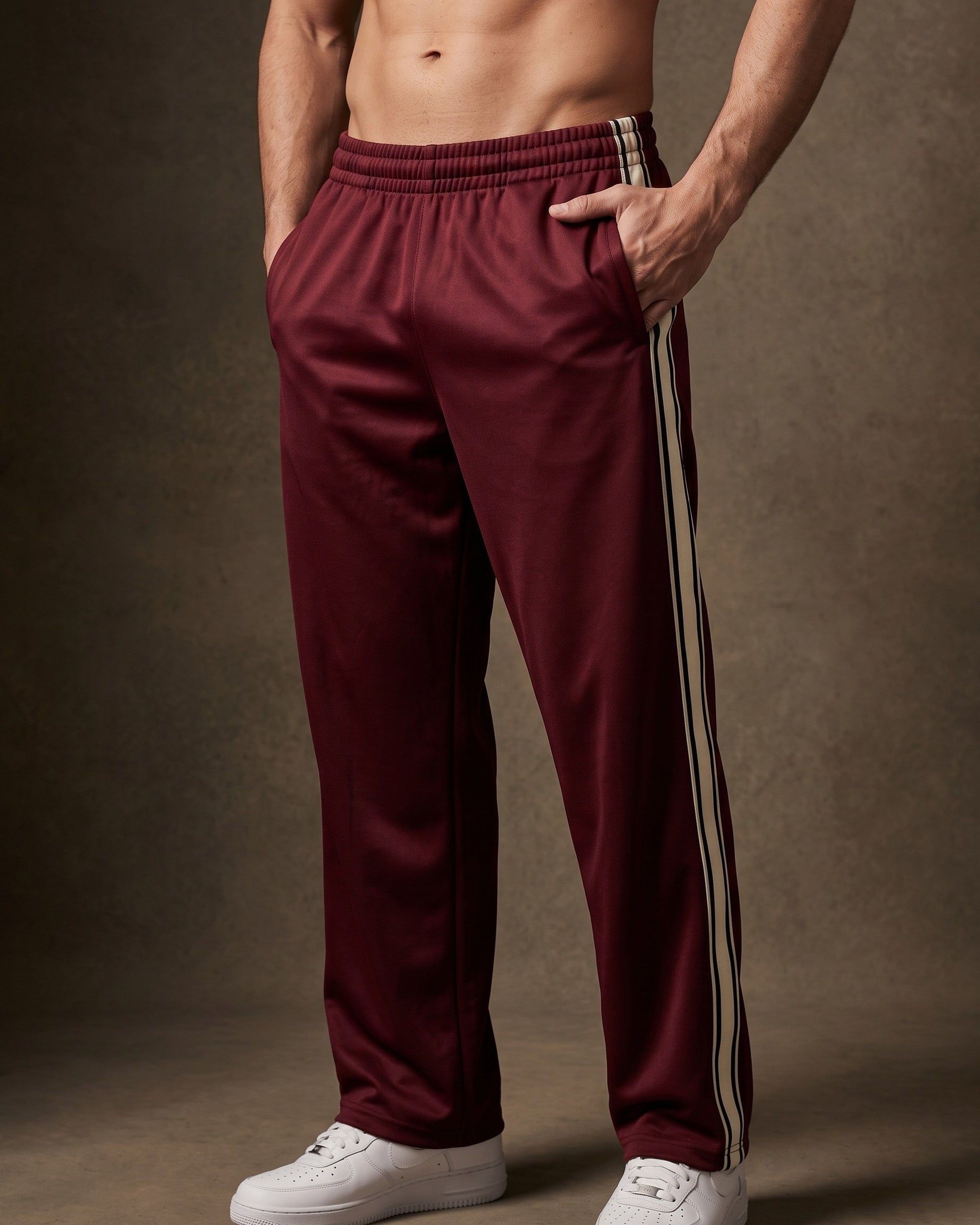Men's Side-Stripe Track Pants - detail view | Hensley London